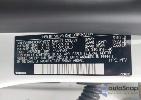 2017 Volvo Xc60 T5 Inscription z USA, uszkodzony, nr VIN YV440MDU0H2019747